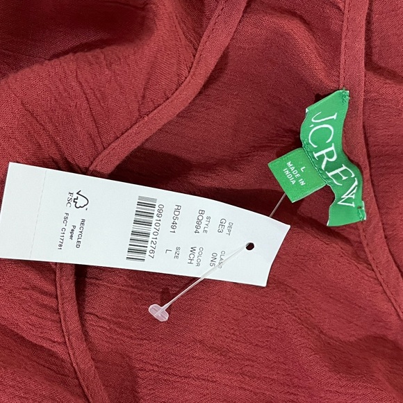 J.Crew sz L NWT dress/swim cover-up off the shoulder with ties on the side - Picture 2 of 5